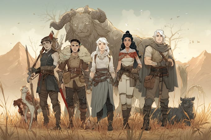 make custom dnd party character art