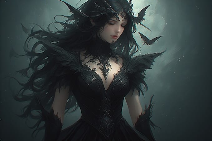 paint a dark fantasy portrait