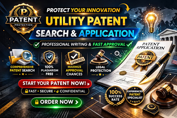 file, write a search for a utility patent application for your invention