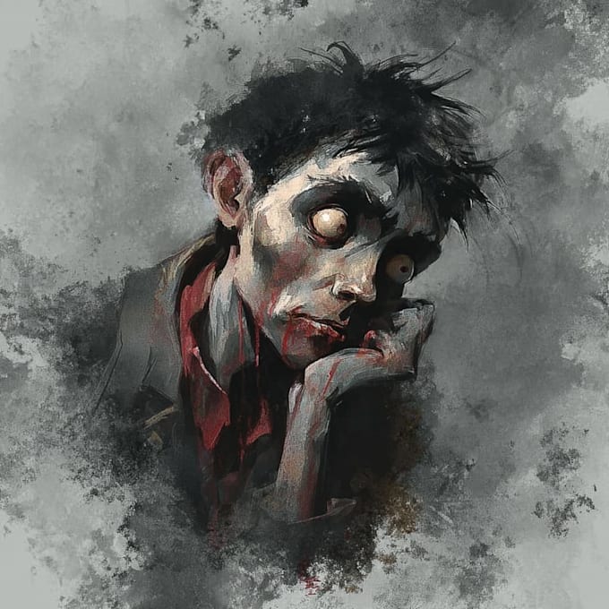 do a digital horror, dark, or goth painting