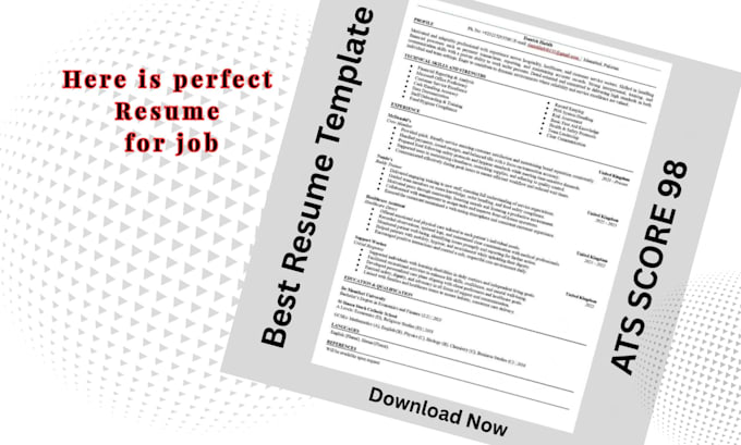 create professional ats optimized resume or CV