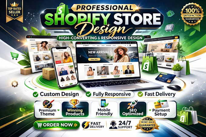 design and develop a professional shopify store