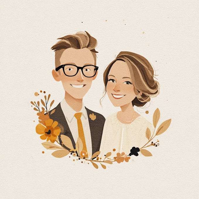 draw couple portraits in digital art