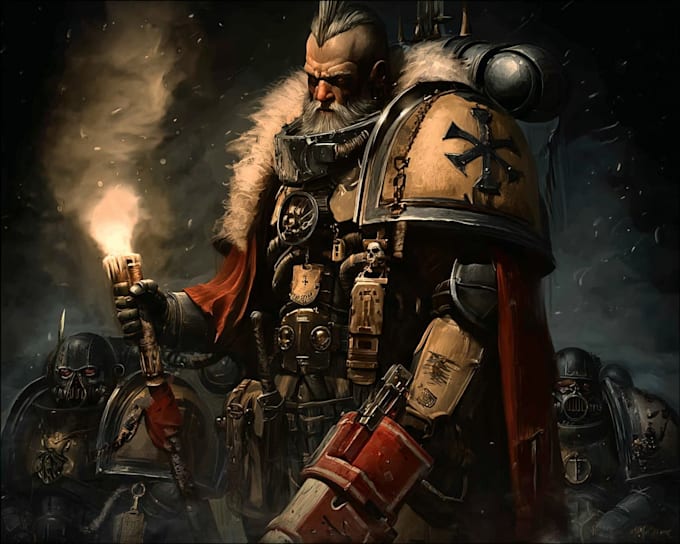 illustrate a warhammer 40k digital illustration