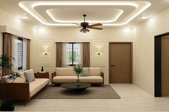 design modern 3d interior with high quality rendering