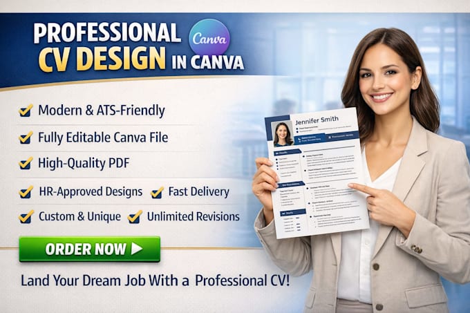 Make professional cv, cover letter resume design using canva by ...