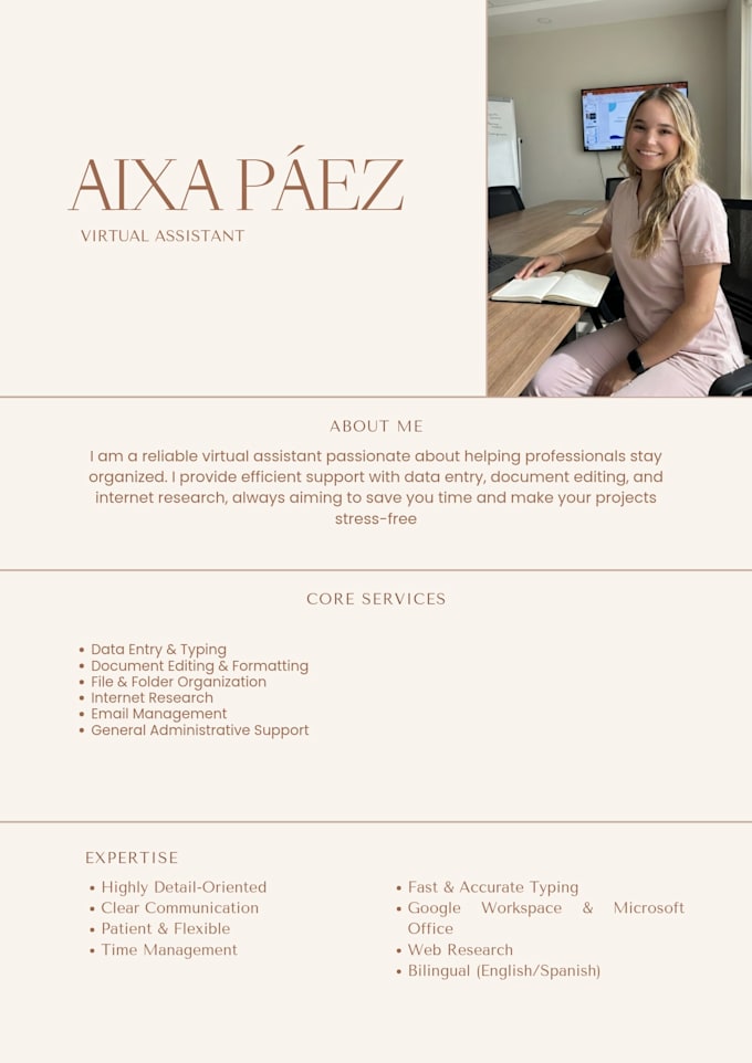 help you with online research and administrative support
