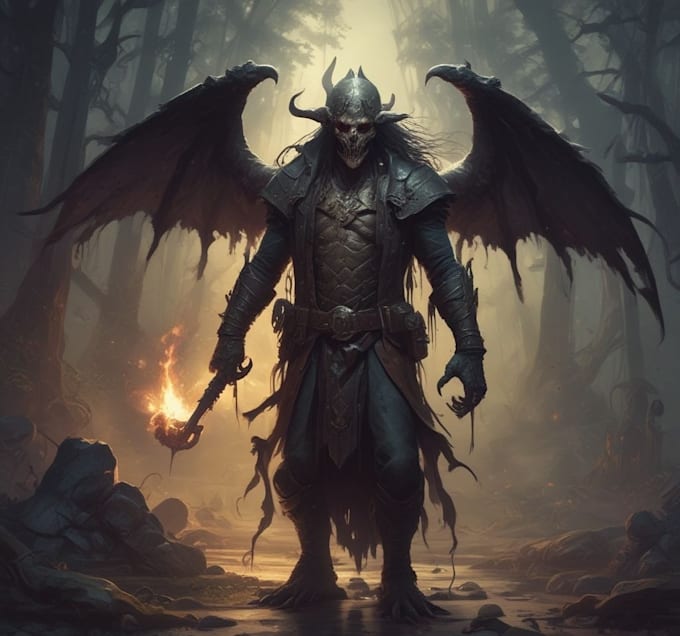 draw your character in a dark fantasy