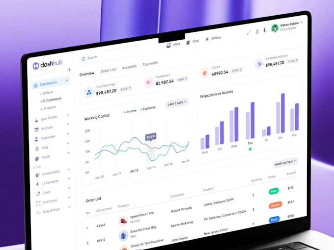 modern saas dashboard and ai web app ui ux designer