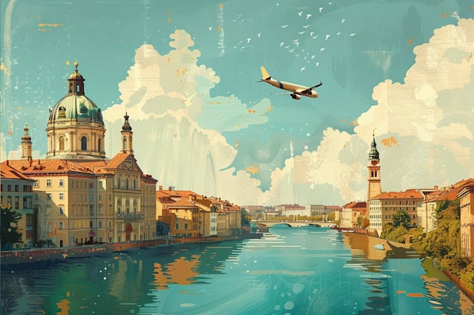 create a stunning retro vintage poster travel poster
