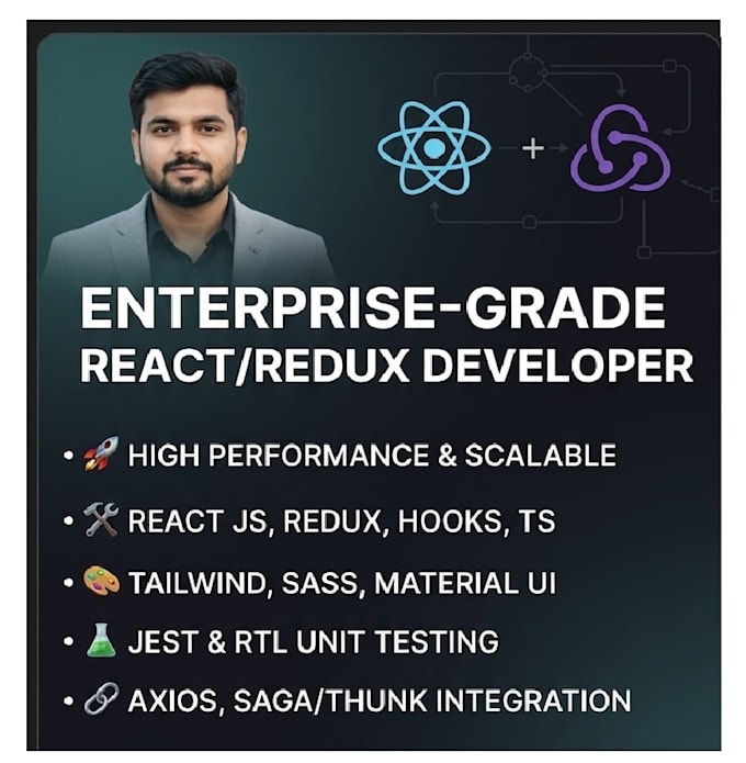 develop a high performance react js web application with redux
