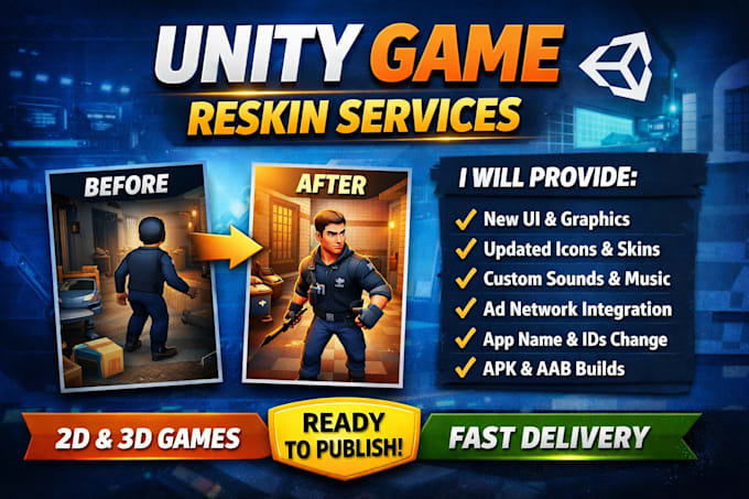 reskin your unity 2d mobile game professionally