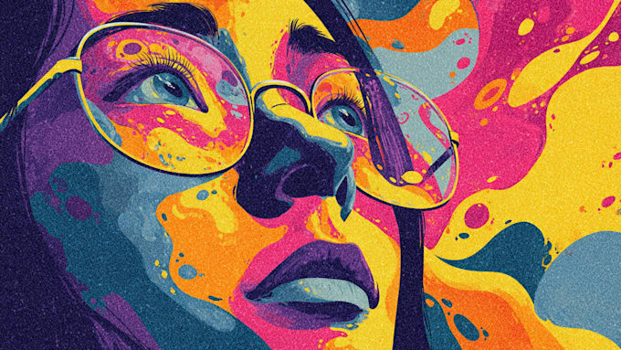 do colorful trippy psychedelic style illustration