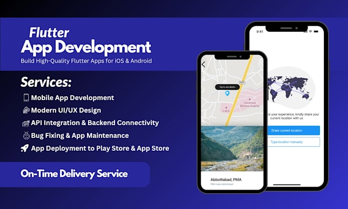 develop ios and android mobile app using flutter
