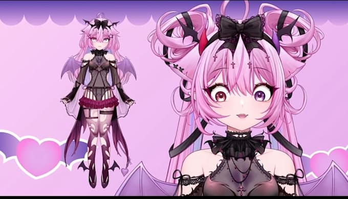 custom live2d model, 2d vtuber model, vtuber model, vtuber design for streamers