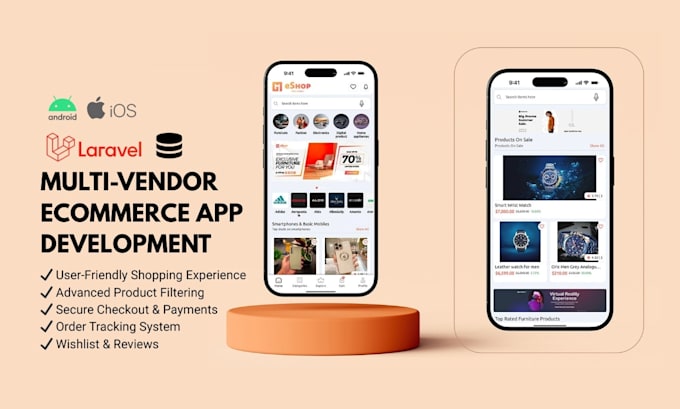 build a custom multi vendor ecommerce mobile app and admin panel