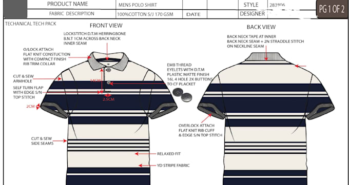 fashion technical drawings, complete tech pack designs