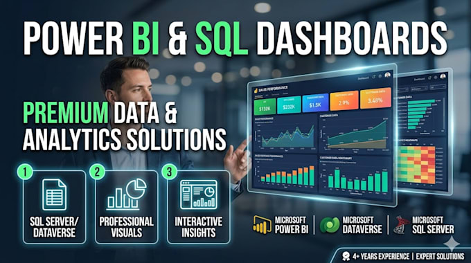 build professional power bi dashboards with sql server or dataverse