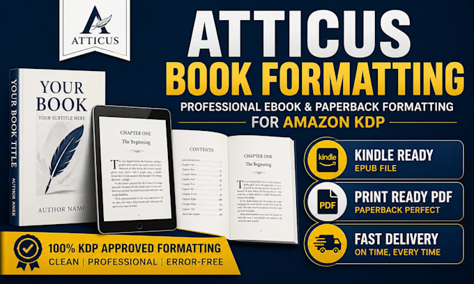 format your book professionaly using atticus for amazon KDP and ebook publishing