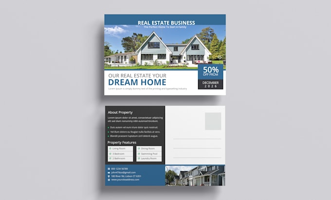 design real estate postcard