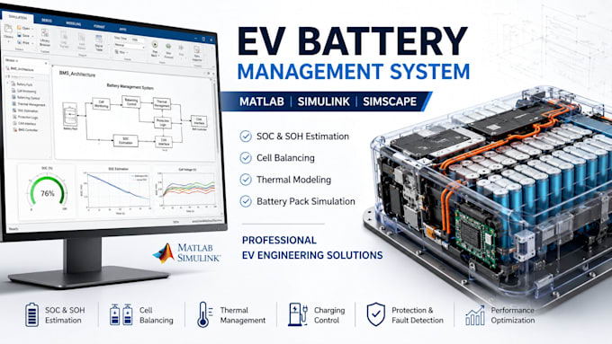 develop ev battery management system bms in matlab simulink and simscape