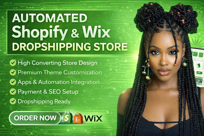 build automated shopify wix dropshipping store website design redesign developer