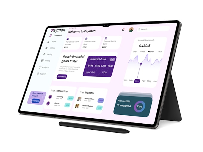 do dashboard design, web app, and saas uiux design