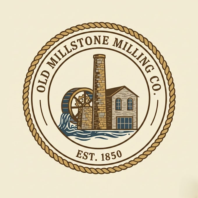 design a unique mill logo for your brand