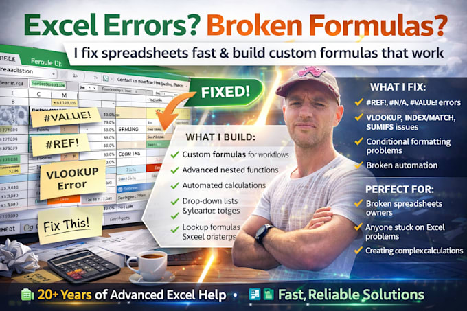 create custom excel formulas and fix spreadsheets