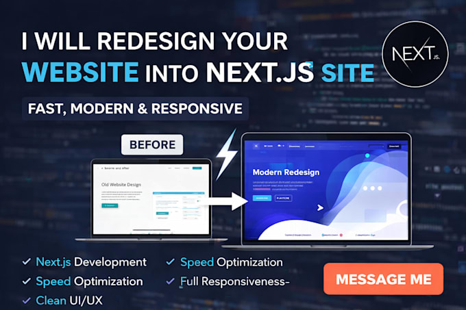 redesign your website into a modern nextjs site