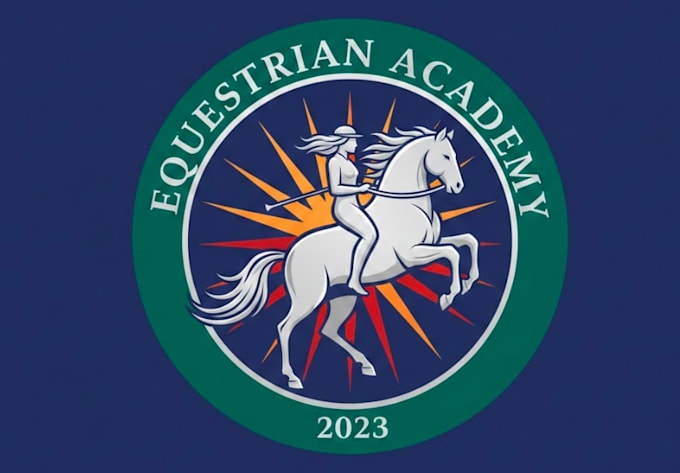 make eye catching animal horse riding logo