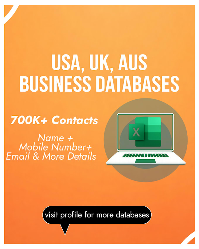 provide USA, UK, and australia businesses leads database