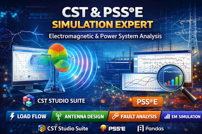do cst studio and pss e power system simulation professionally