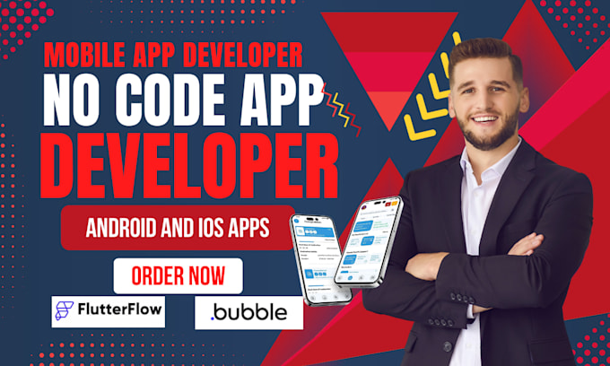 Do mobile app development no code android ios app using bubble ...