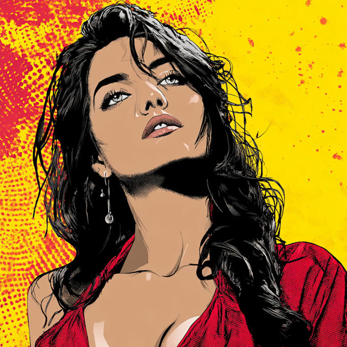 draw illustrate a superhero pop art portraits