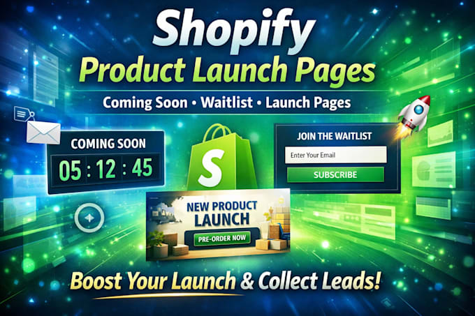 create shopify product launch coming soon and waitlist pages