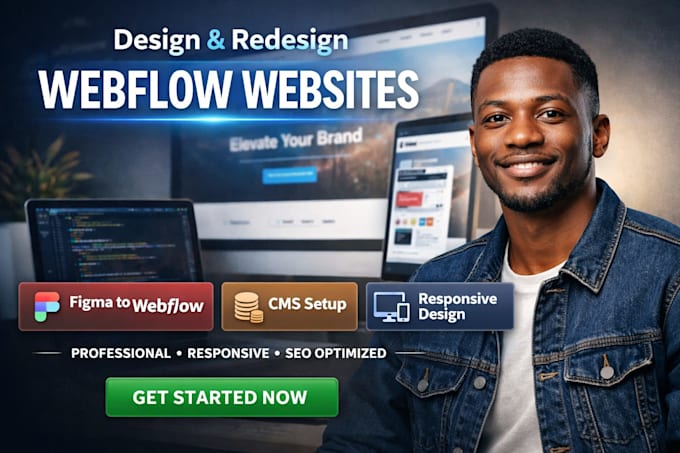 design or redesign webflow website, cms setup, figma to webflow, web developer