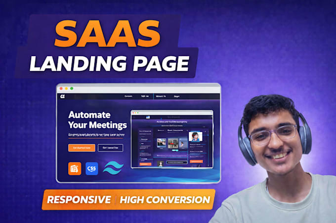 develop a responsive saas landing page using clean code
