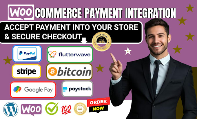 setup paypal stripe paystack flutterwave cryptocurrency for woocommerce store