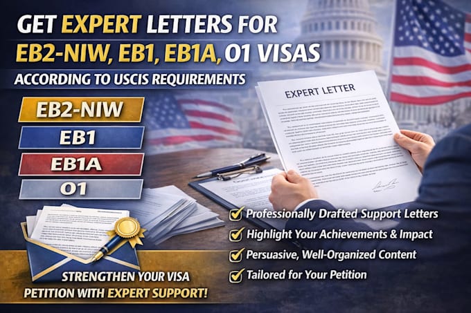 Vous aider à obtenir des lettres d'expert pour visa eb2niw eb1 eb1a o1