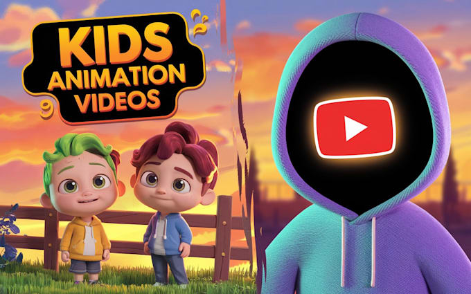 Create 2d 3d kids video animation, kids story, character animation ai ...