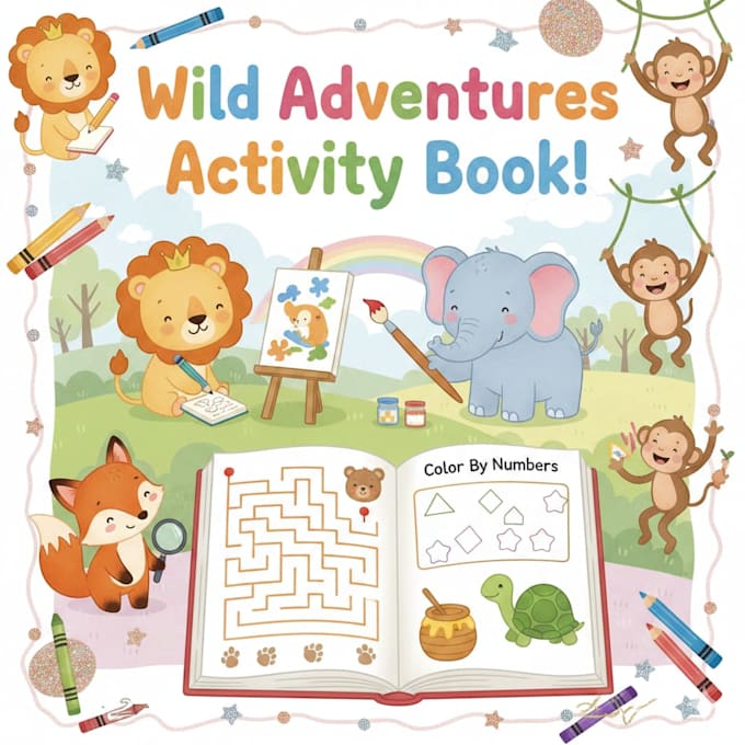 illustrate fun kids activity book illustrations using canva