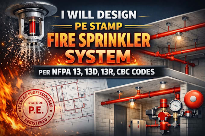 Projeto de sistema de sprinklers de incêndio com selo pe conforme ...
