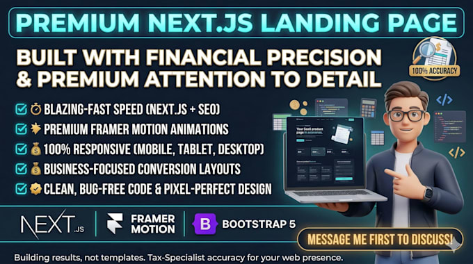 build a premium next js landing page
