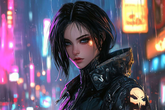 design alien cyberpunk or space warrior character