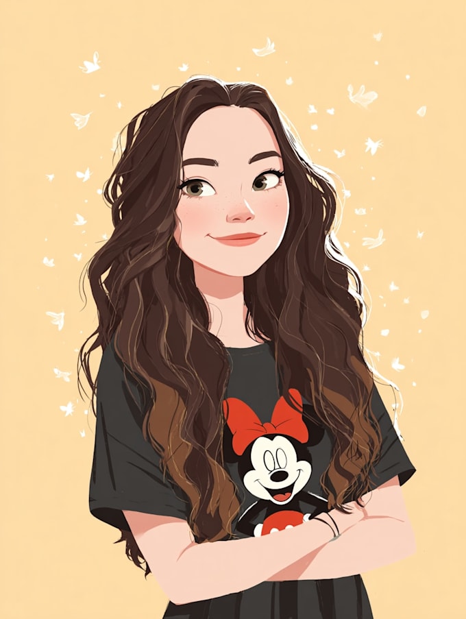 beautiful portrait in disney cartoon