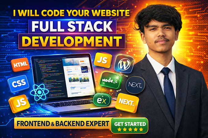 do website development as full stack developer, backend and frontend developer