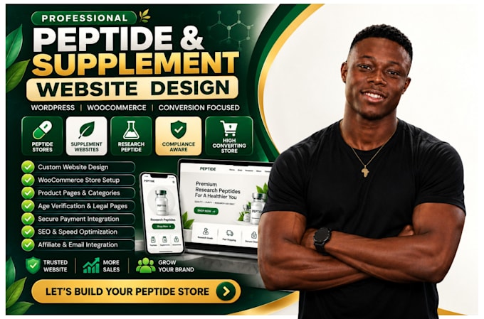build a research peptide website or store with coa pages on woocommerce