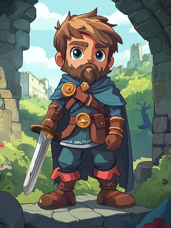 draw 2d game character or 2d game character illustration