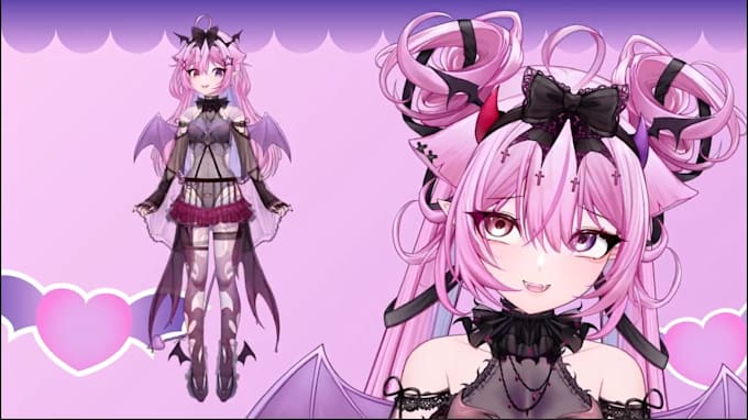 draw and rig pro 2d vtuber model, 3d vtuber design, vtuber rigging in live2d